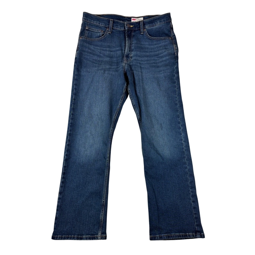 Wrangler Mens Relaxed Bootcut Jeans Medium Wash Denim Blue Size 35x30